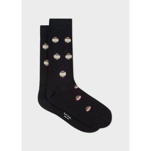 Paul Smith Black Polka Dot Stripe Socks Size L NWT